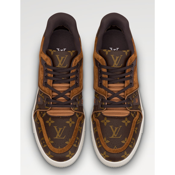 Louis Vuitton Brown Monogram LV Logo Suede Low Top Trainer Sneaker UK 9 US 10 11 - Picture 9 of 16